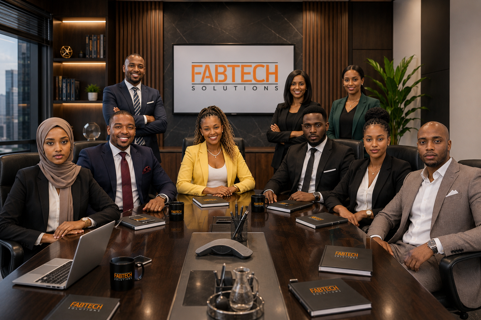 Fabtech leadership team in the boardroom